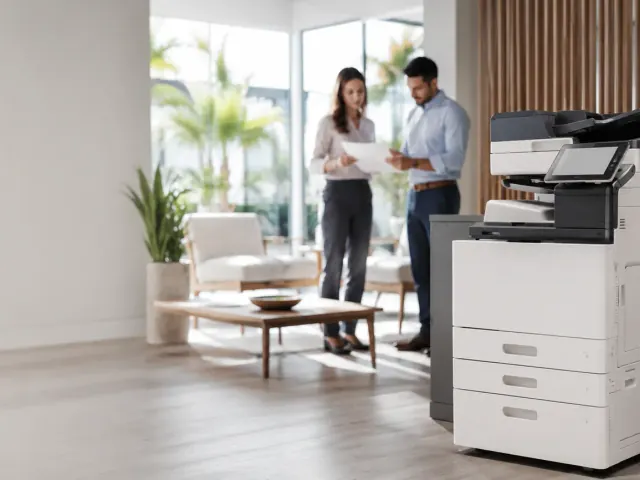 Business copier ready for a temporary South Florida office