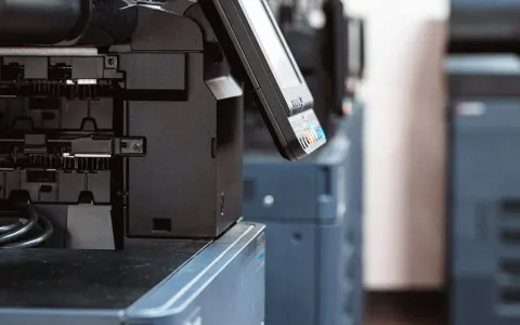 Business printer control panel used for printing copying and scanning